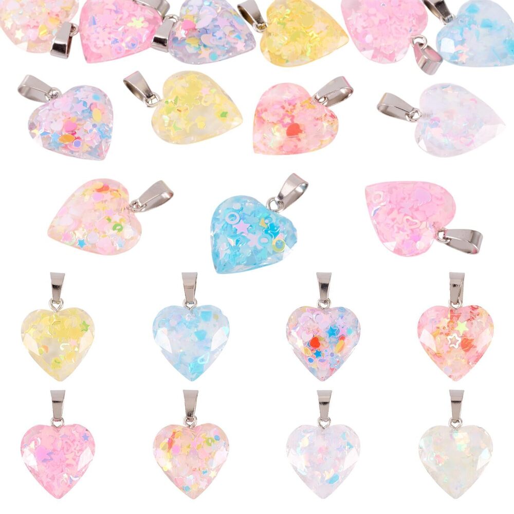 6294 Resin Luminous Heart Charms Heart Glow in the Dark Charms Resin Sweet